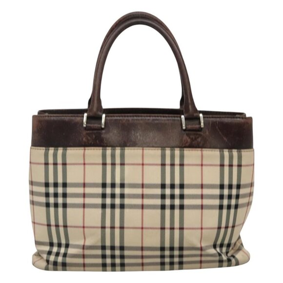 BURBERRY Nova Check Hand Bag Canvas Beige Auth - Picture 3 of 16
